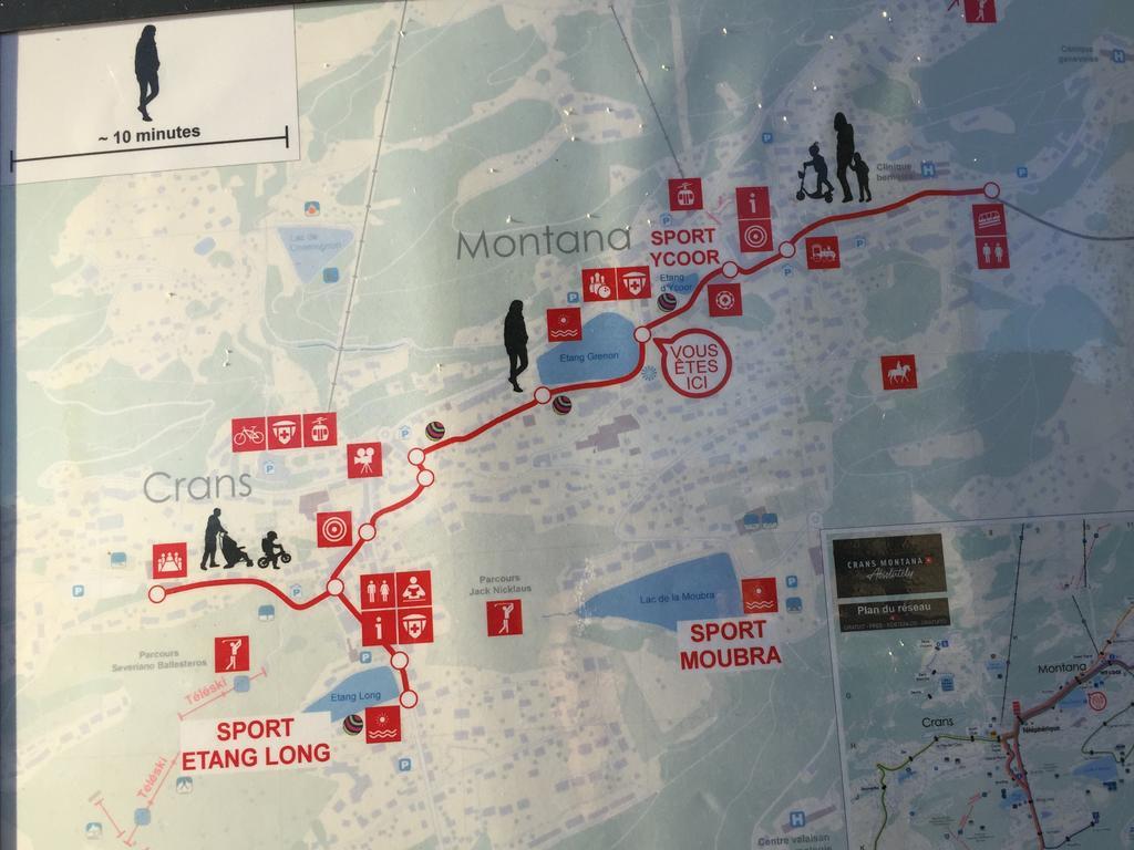 Plein Centre, Ski A Pied, Vue, Calme Кранс Монтана Екстериор снимка